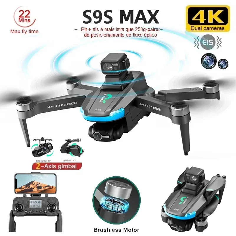 NEW S9S MAX MINI Drone 4K 2-Ax - Drone Gimbal 2 Axis recension och pris