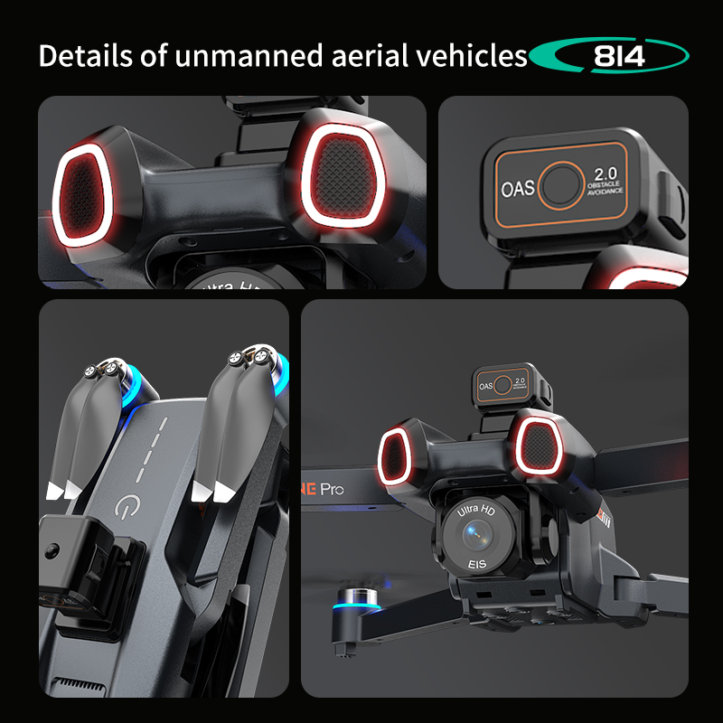 814 drone profissional 4K HD C - Drone Gimbal 2 Axis recension och pris
